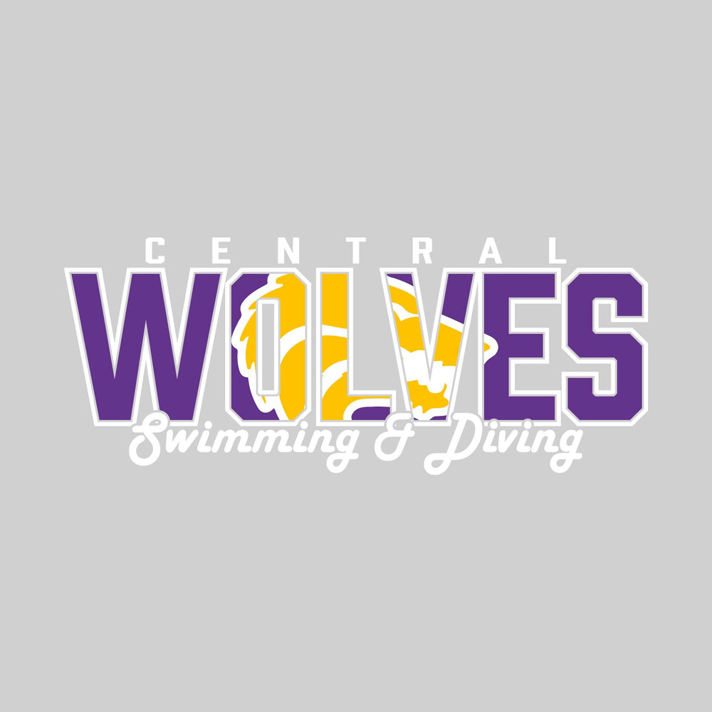 Central Wolves - Swimming - Wolves with Mascot Inset