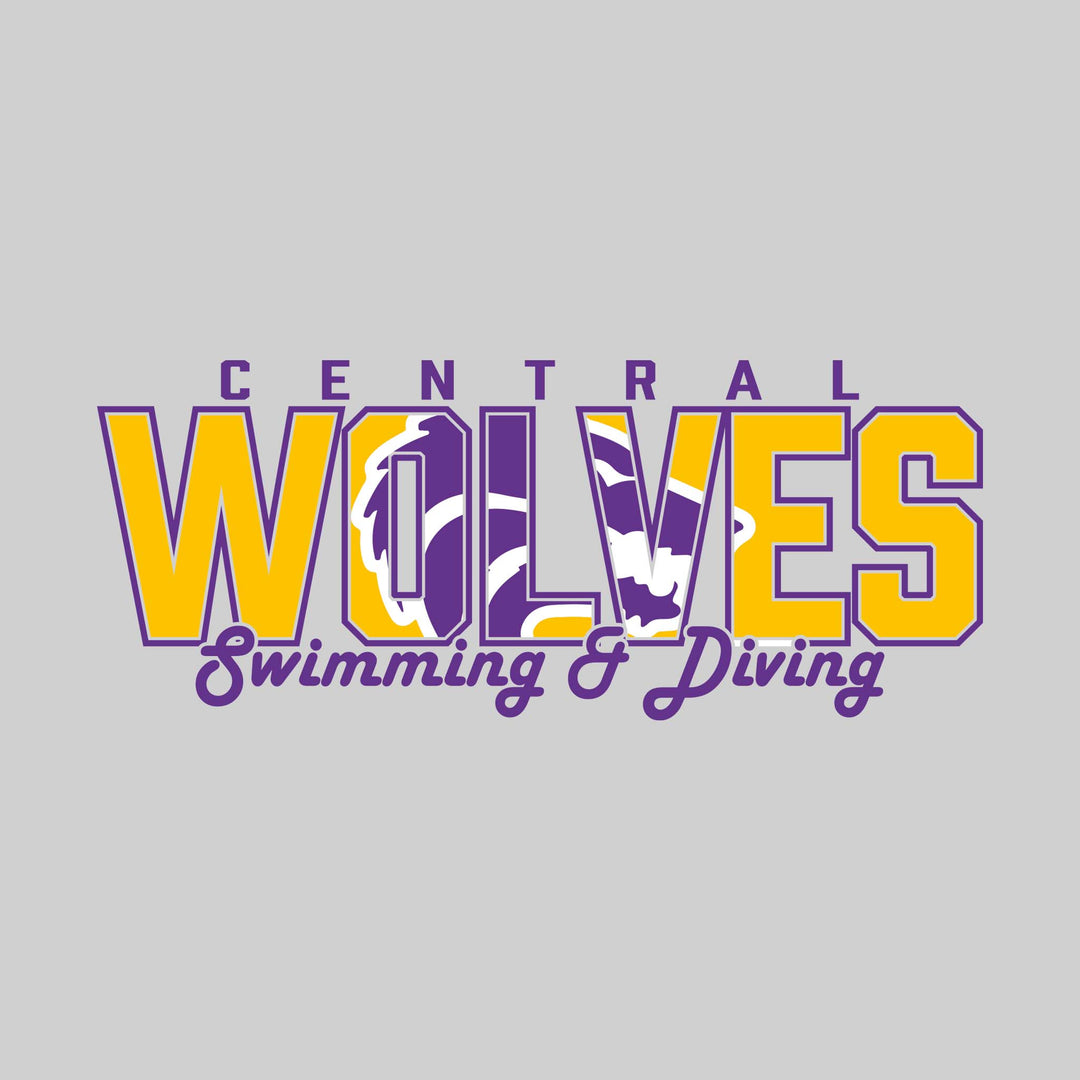 Central Wolves - Swimming - Wolves with Mascot Inset