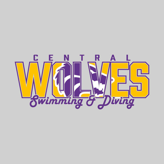 Central Wolves - Swimming - Wolves with Mascot Inset
