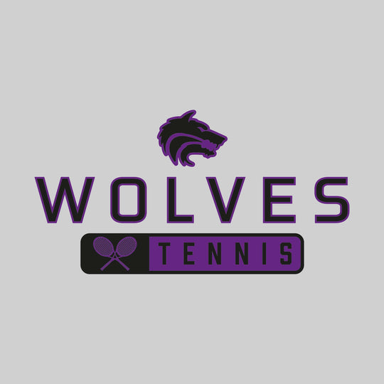 Central Wolves - Tennis - Mascot Over Name with Rounded Rectangle