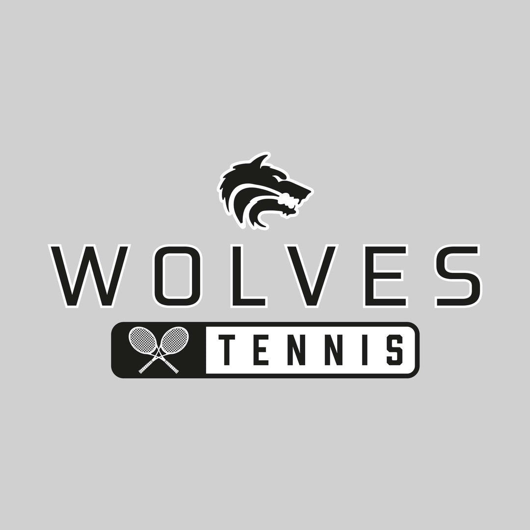 Central Wolves - Tennis - Mascot Over Name with Rounded Rectangle