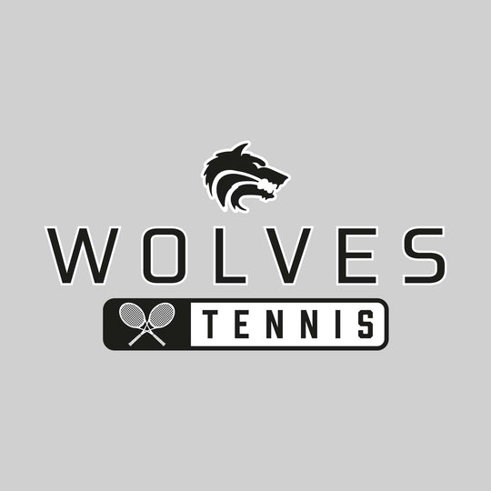 Central Wolves - Tennis - Mascot Over Name with Rounded Rectangle