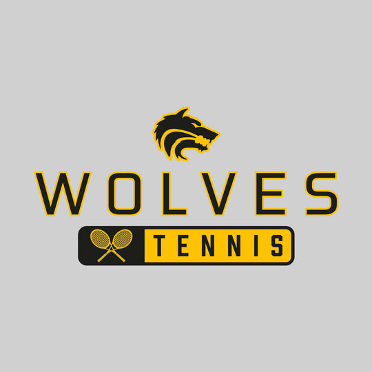 Central Wolves - Tennis - Mascot Over Name with Rounded Rectangle