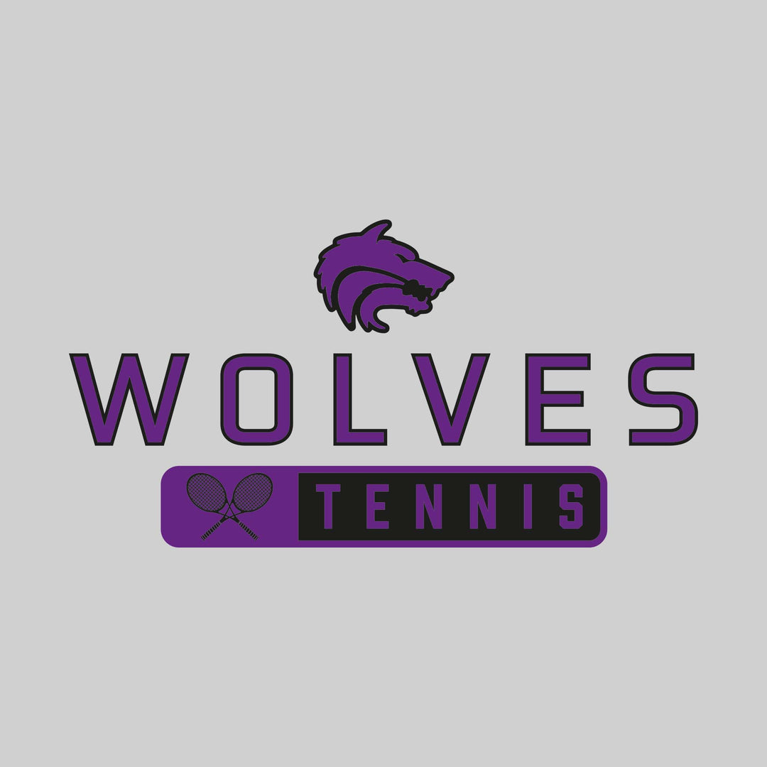 Central Wolves - Tennis - Mascot Over Name with Rounded Rectangle