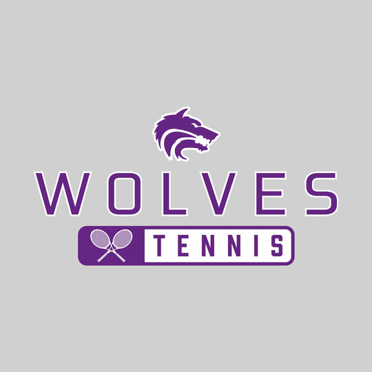 Central Wolves - Tennis - Mascot Over Name with Rounded Rectangle