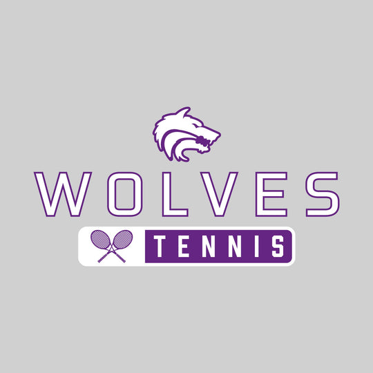Central Wolves - Tennis - Mascot Over Name with Rounded Rectangle