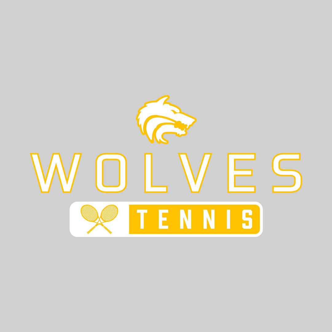 Central Wolves - Tennis - Mascot Over Name with Rounded Rectangle