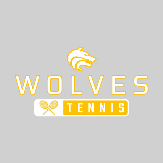 Central Wolves - Tennis - Mascot Over Name with Rounded Rectangle