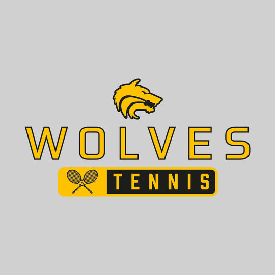 Central Wolves - Tennis - Mascot Over Name with Rounded Rectangle