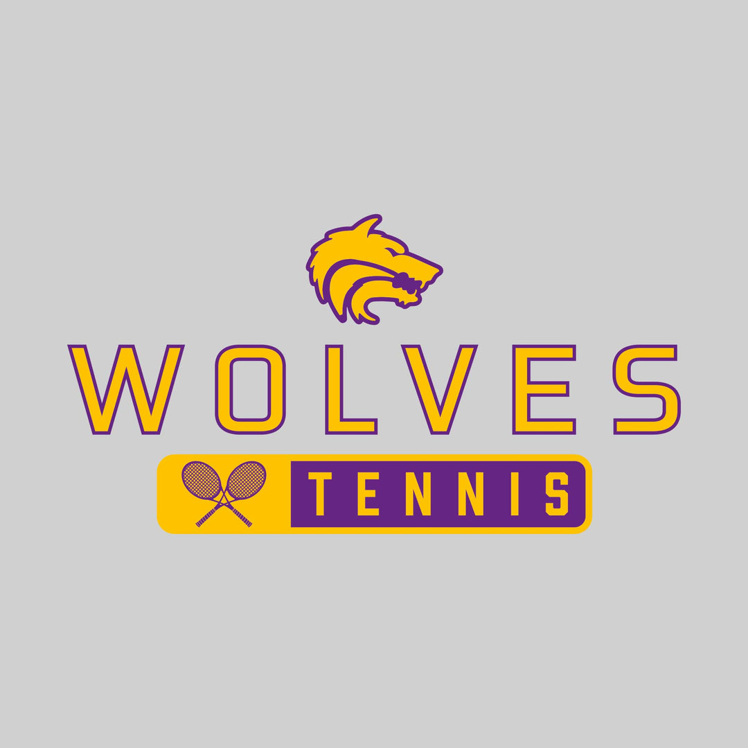 Central Wolves - Tennis - Mascot Over Name with Rounded Rectangle