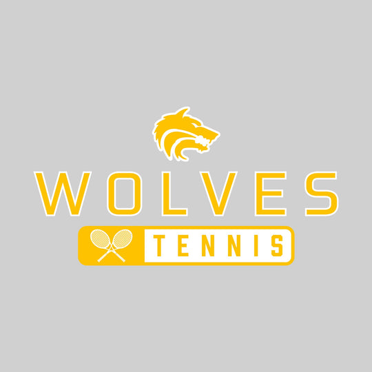 Central Wolves - Tennis - Mascot Over Name with Rounded Rectangle