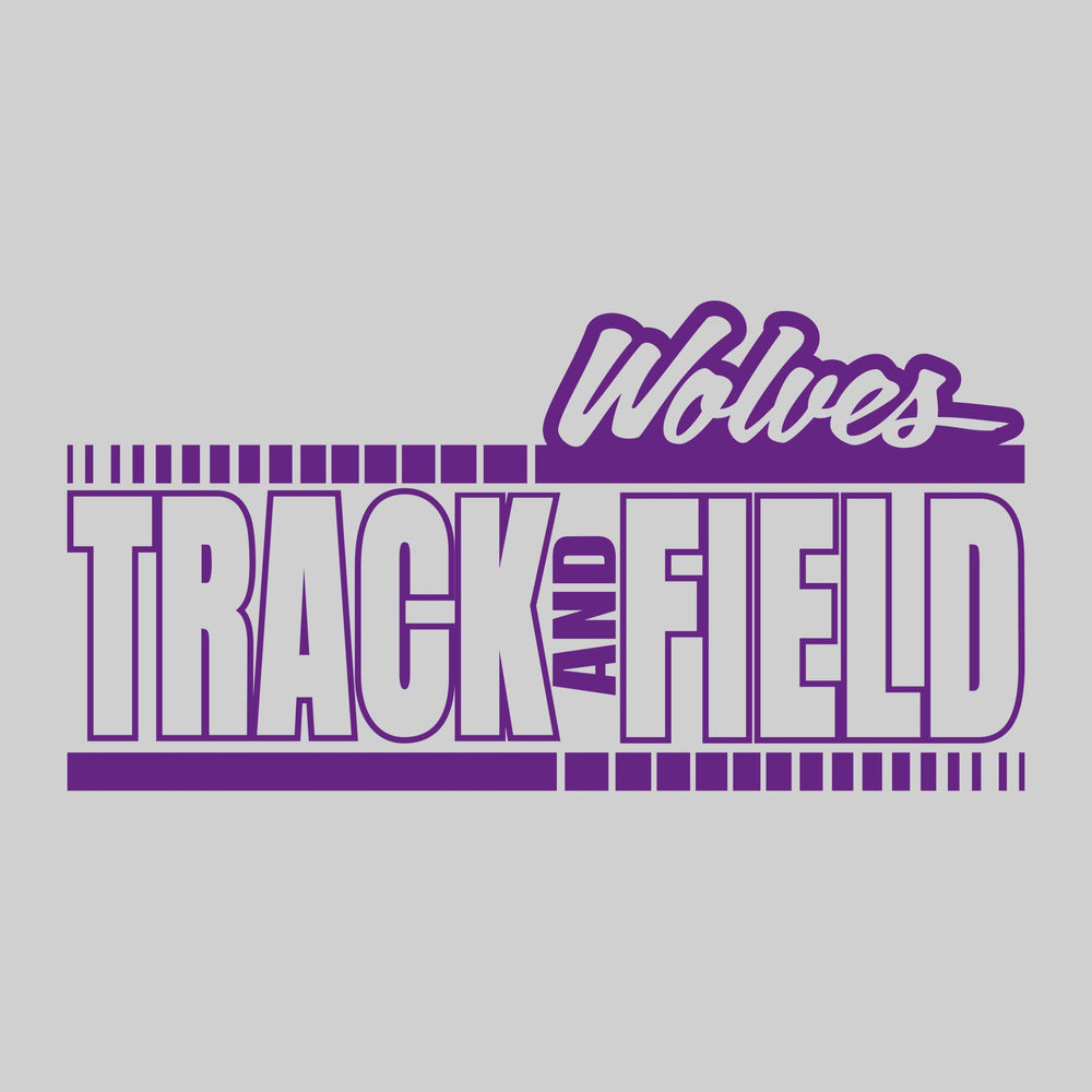 Central Wolves - Track & Field - Outlined Track & Field with Dotted Lines