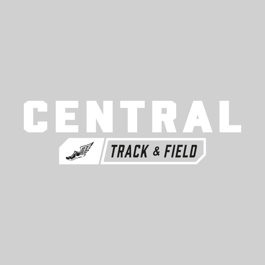 Central Wolves - Track & Field - School Name with Track & Field and Winged Shoe