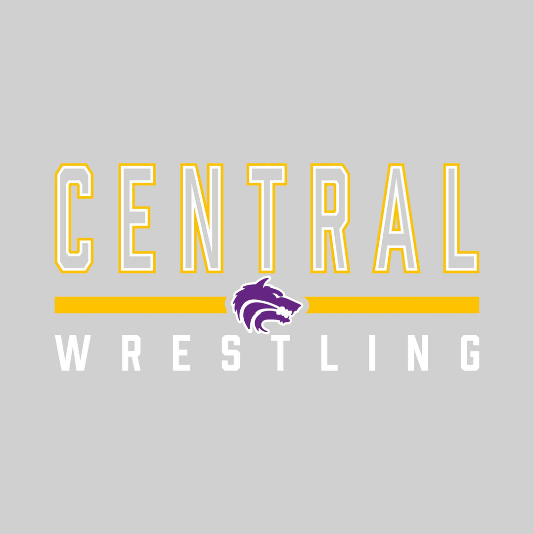 Central Wolves - Wrestling - Outlined Central with Mascot