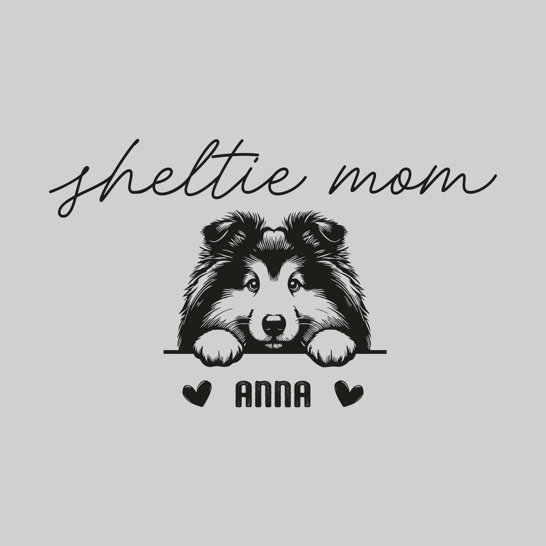 Dog Mom - Breed with Image and Pet Name - Pesonalized