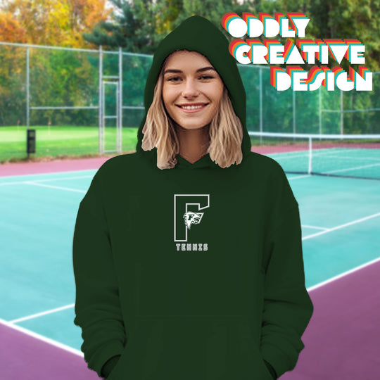 Freeland Falcons - Tennis - Outlined Letters Over Tennis