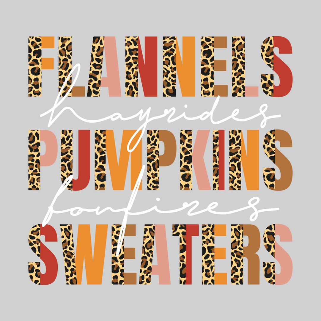 Flannels Hayrides Pumpkins Bonfires Sweaters