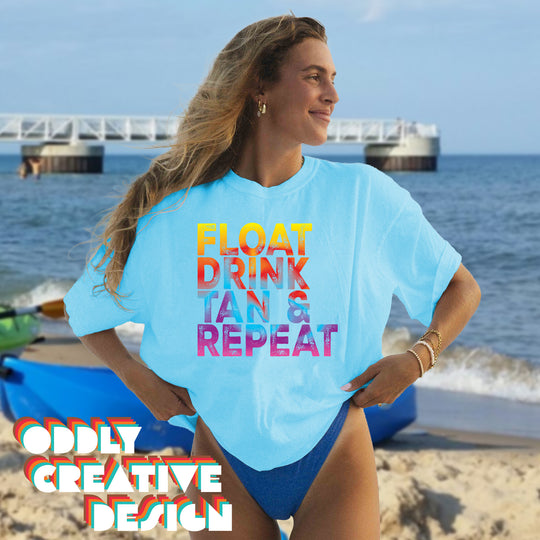 Float Drink Tan & Repeat - Multicolor