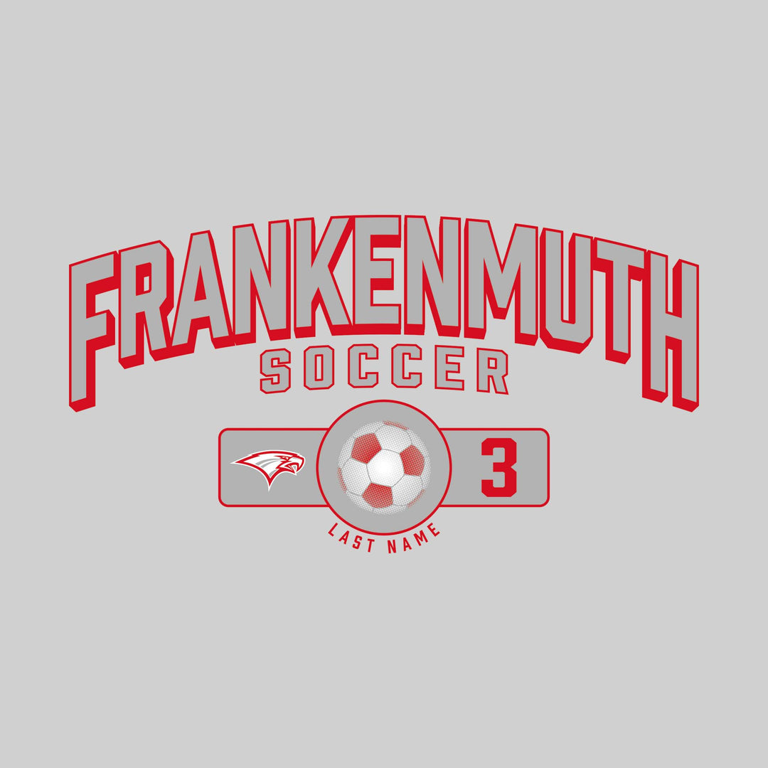 Frankenmuth Eagles - Soccer - Arched School Name Over Mascot Name &amp; Number
