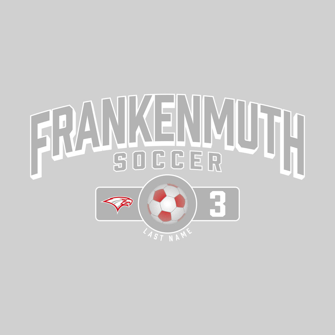 Frankenmuth Eagles - Soccer - Arched School Name Over Mascot Name &amp; Number