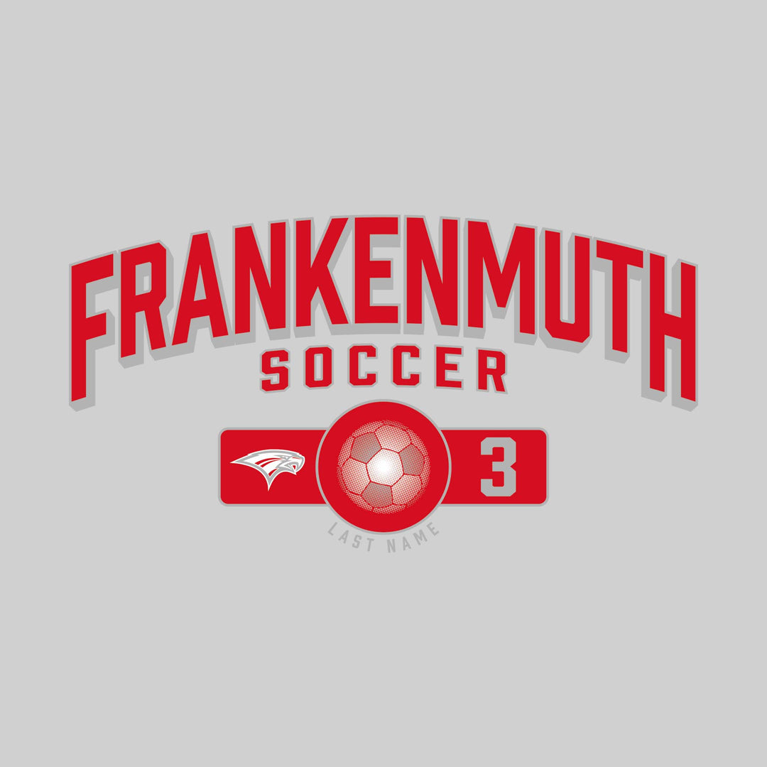 Frankenmuth Eagles - Soccer - Arched School Name Over Mascot Name &amp; Number