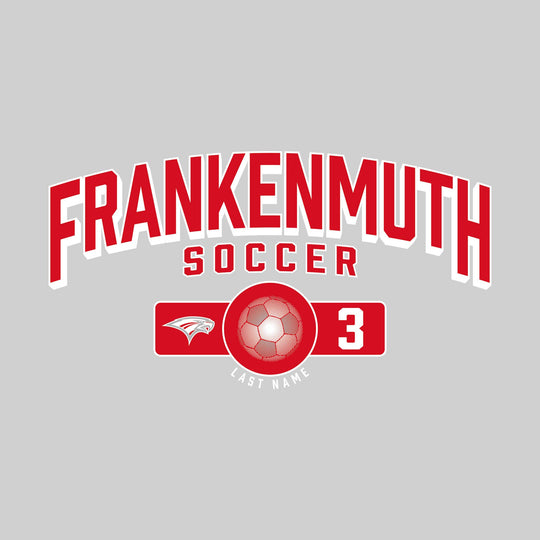 Frankenmuth Eagles - Soccer - Arched School Name Over Mascot Name &amp; Number