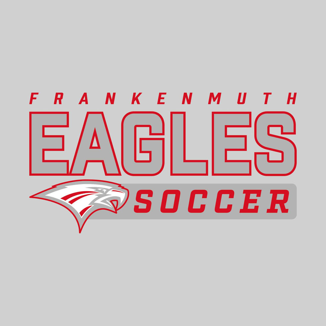 Frankenmuth Eagles - Soccer - Outlined Mascot Name with Mascot &amp; Soccer