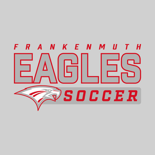 Frankenmuth Eagles - Soccer - Outlined Mascot Name with Mascot &amp; Soccer