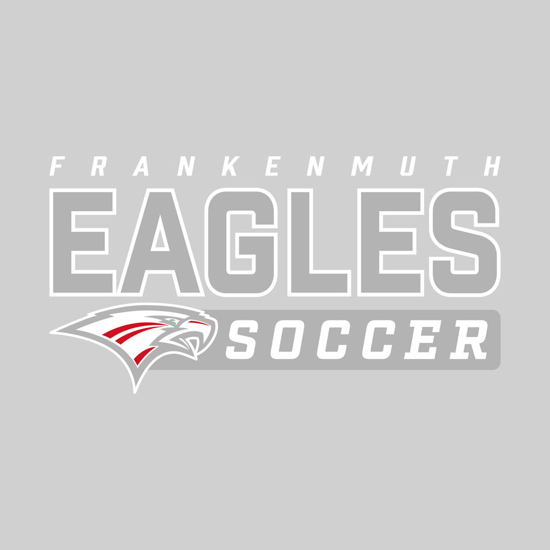 Frankenmuth Eagles - Soccer - Outlined Mascot Name with Mascot &amp; Soccer
