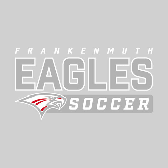 Frankenmuth Eagles - Soccer - Outlined Mascot Name with Mascot &amp; Soccer