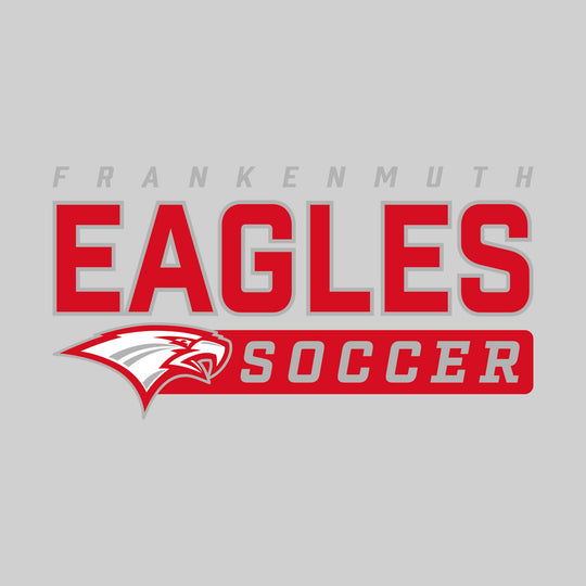 Frankenmuth Eagles - Soccer - Outlined Mascot Name with Mascot &amp; Soccer