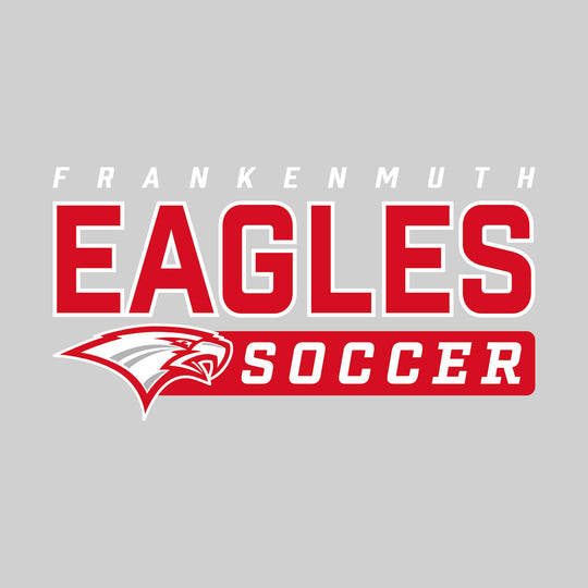 Frankenmuth Eagles - Soccer - Outlined Mascot Name with Mascot &amp; Soccer