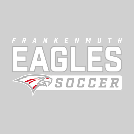 Frankenmuth Eagles - Soccer - Outlined Mascot Name with Mascot &amp; Soccer