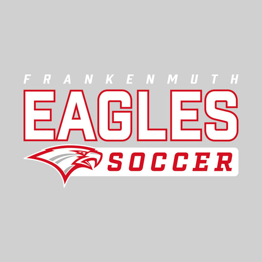 Frankenmuth Eagles - Soccer - Outlined Mascot Name with Mascot &amp; Soccer