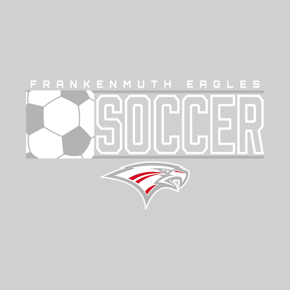 Frankenmuth Eagles - Soccer - School Name with Squared Soccer Ball & Mascot