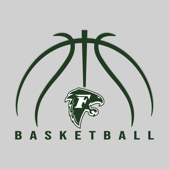 Freeland Falcons - Basketball - Basketball Text with Mascot and Grooves