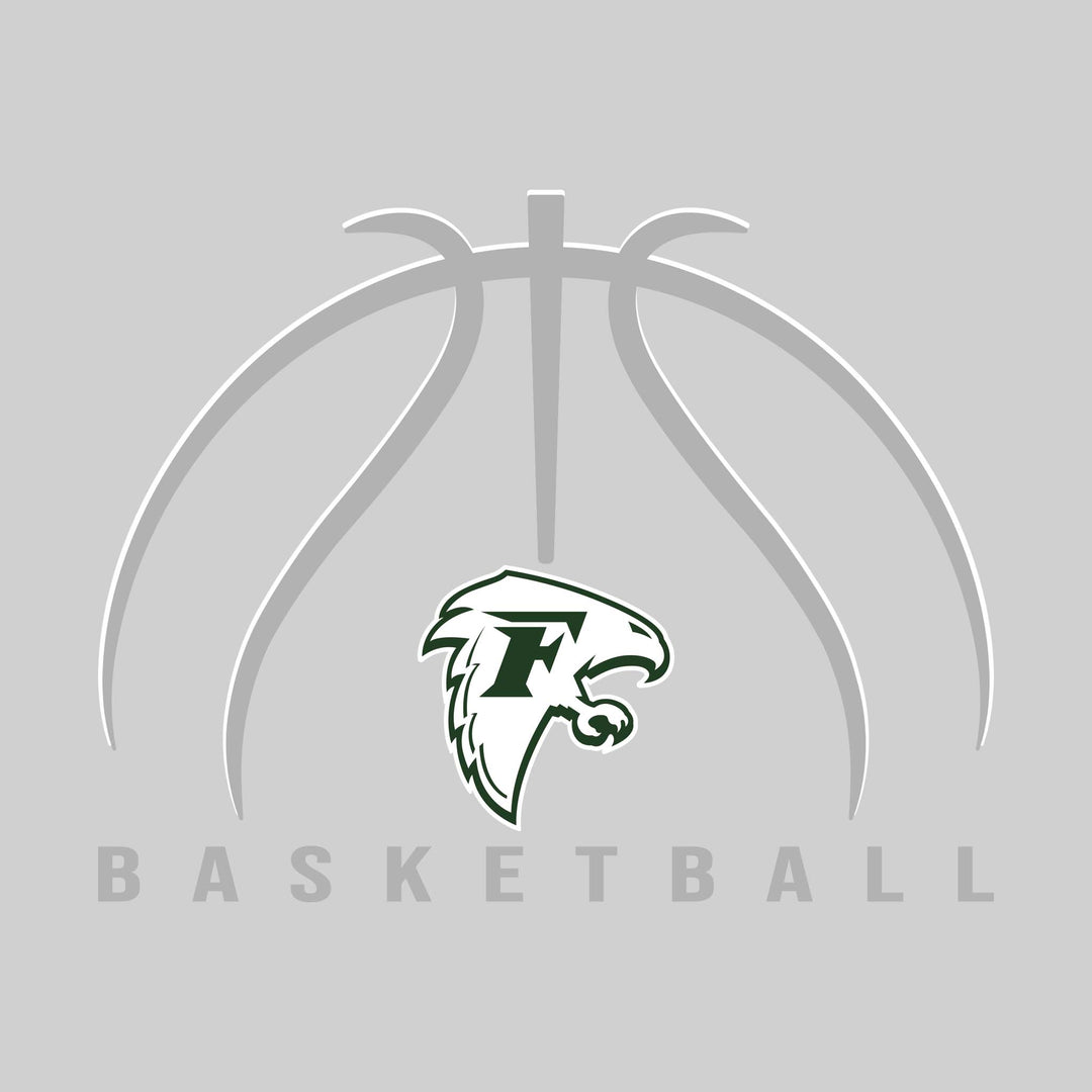 Freeland Falcons - Basketball - Basketball Text with Mascot and Grooves