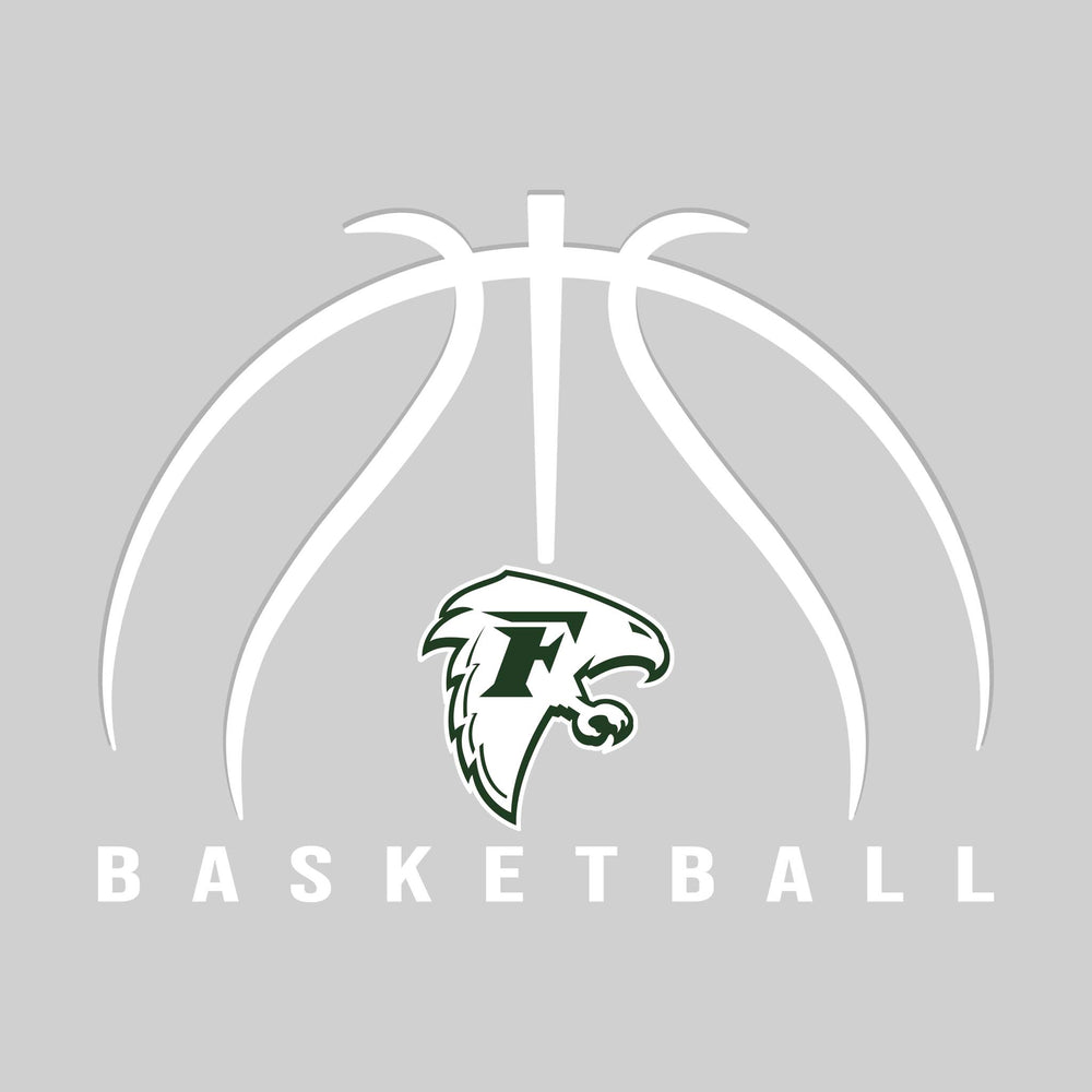 Freeland Falcons - Basketball - Basketball Text with Mascot and Grooves