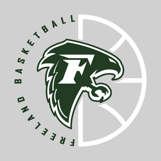 Freeland Falcons - Basketball - Center Mascot with Circle Text & Basketball Grooves