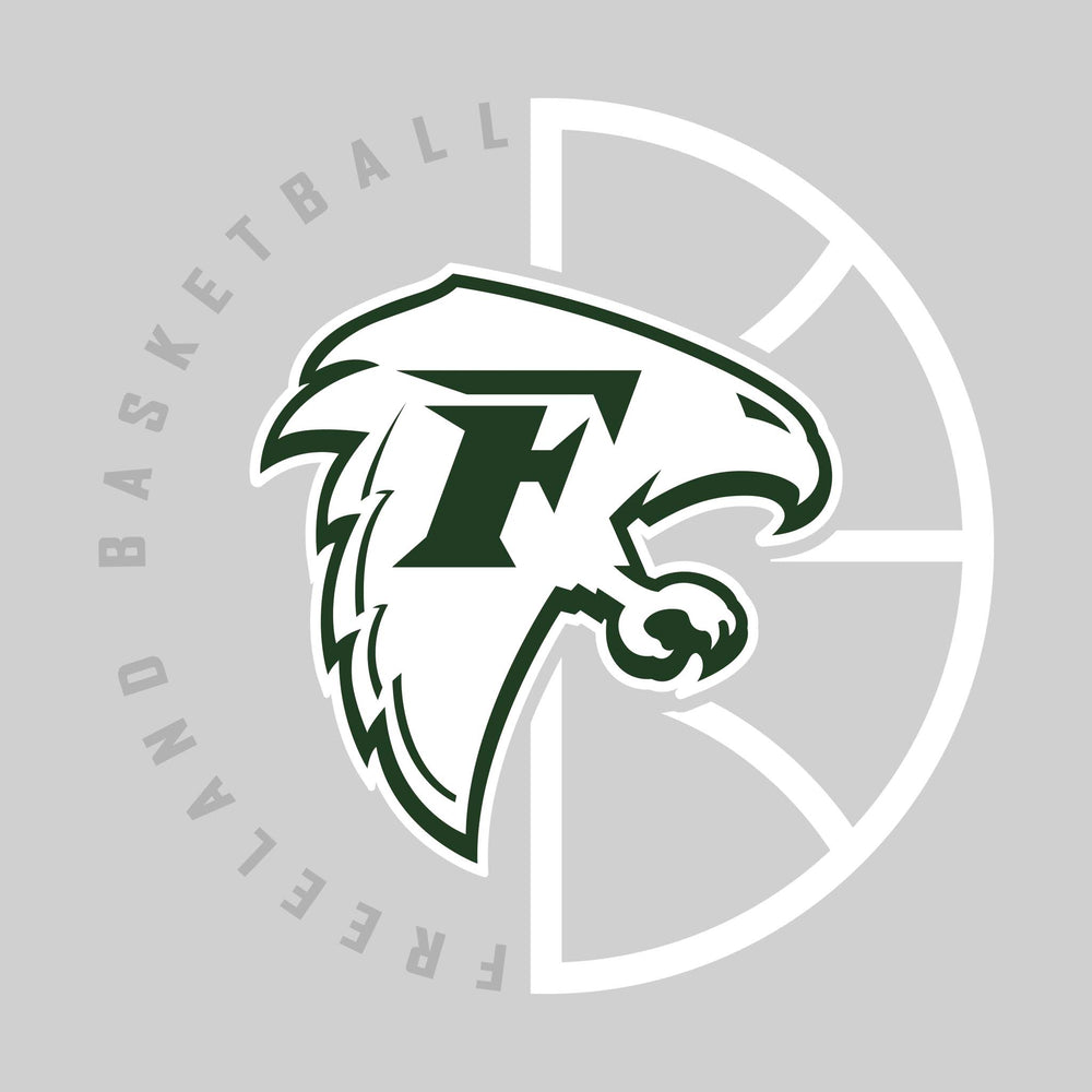 Freeland Falcons - Basketball - Center Mascot with Circle Text & Basketball Grooves