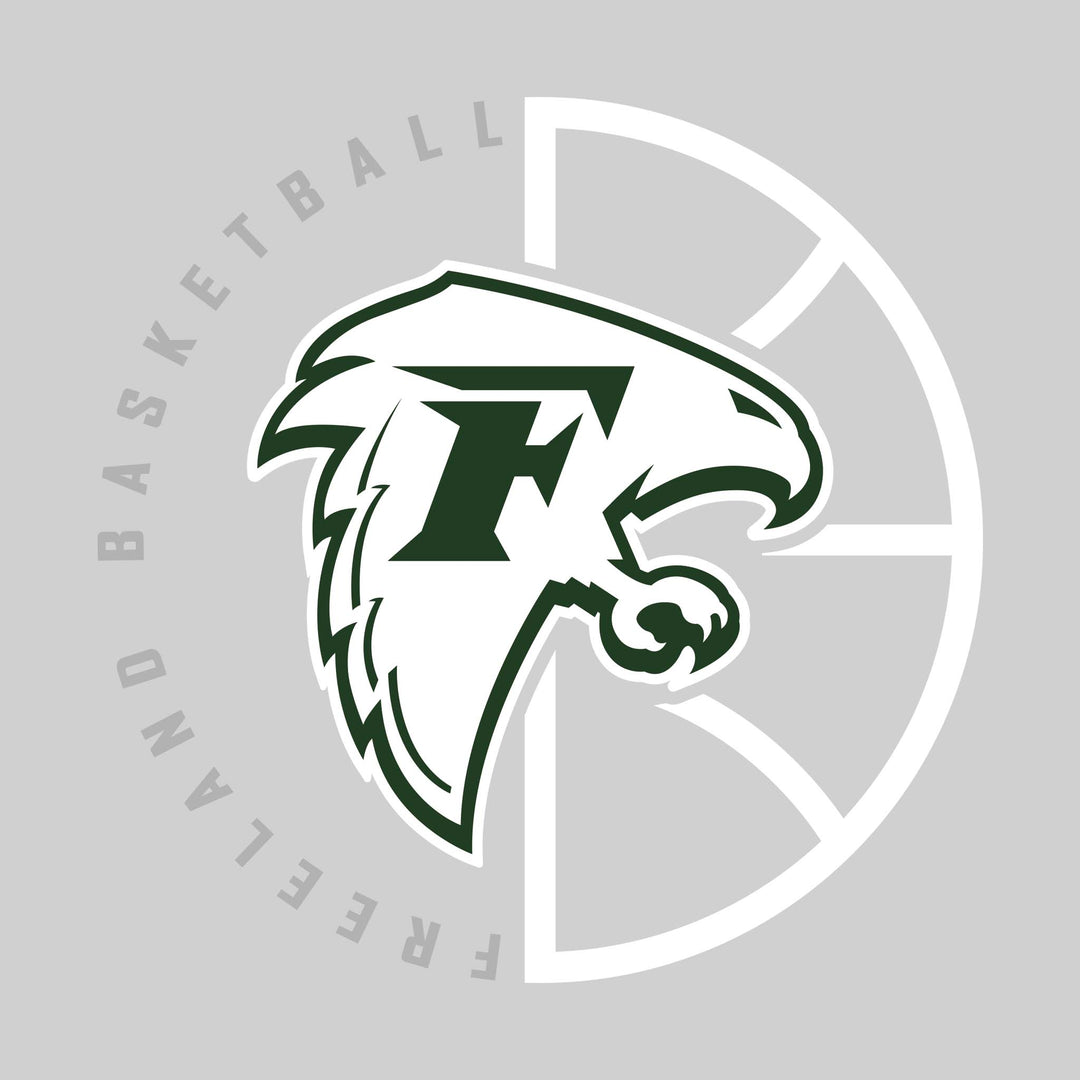 Freeland Falcons - Basketball - Center Mascot with Circle Text & Basketball Grooves