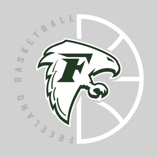 Freeland Falcons - Basketball - Center Mascot with Circle Text & Basketball Grooves
