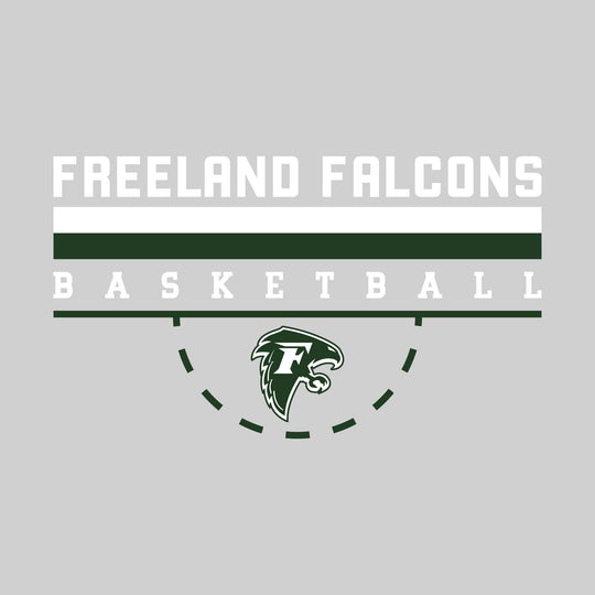 Freeland Falcons - Basketball - Double Color Lines with Free-Throw Half Circle