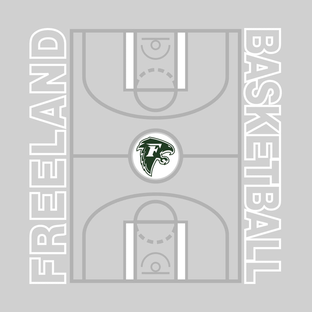Freeland Falcons - Basketball - Full Court with Sideline Text