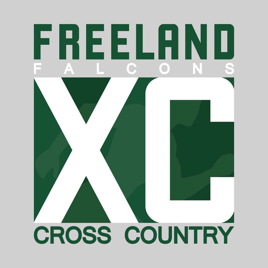 Freeland Falcons - Cross Country - XC with Runner Silhouette