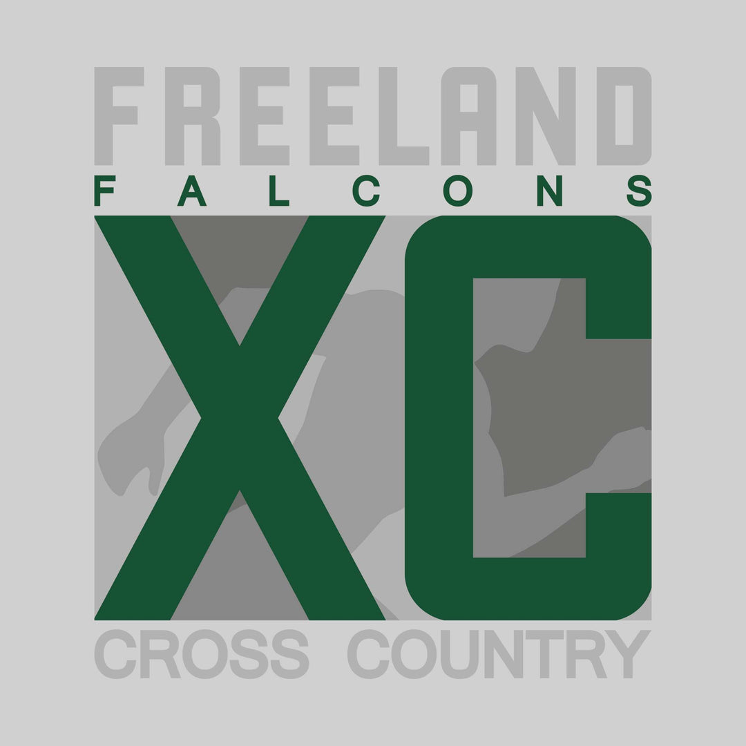 Freeland Falcons - Cross Country - XC with Runner Silhouette