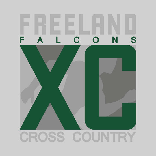 Freeland Falcons - Cross Country - XC with Runner Silhouette