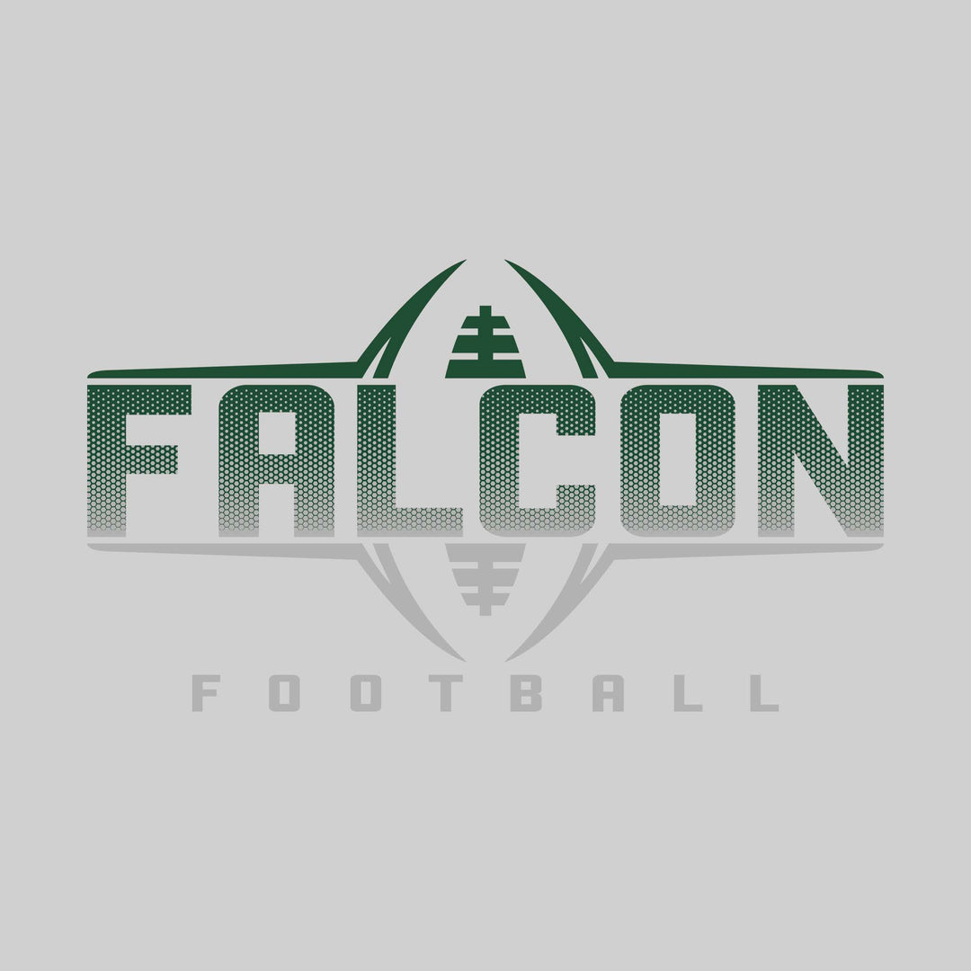 Freeland Falcons - Football - Football Shape Bracketing Mascot Name with Hex Pattern