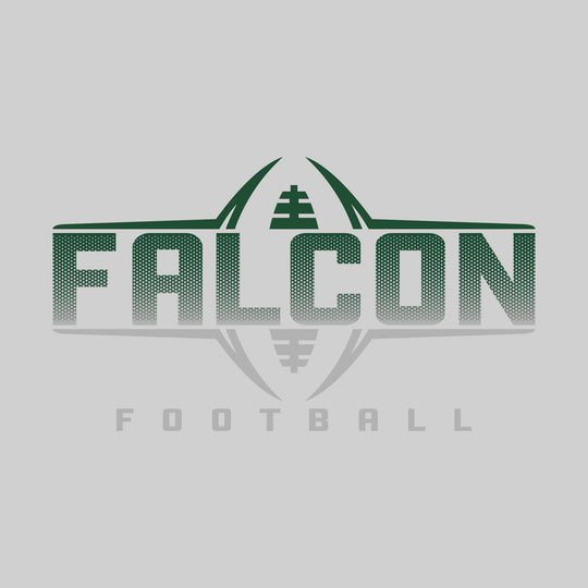 Freeland Falcons - Football - Football Shape Bracketing Mascot Name with Hex Pattern
