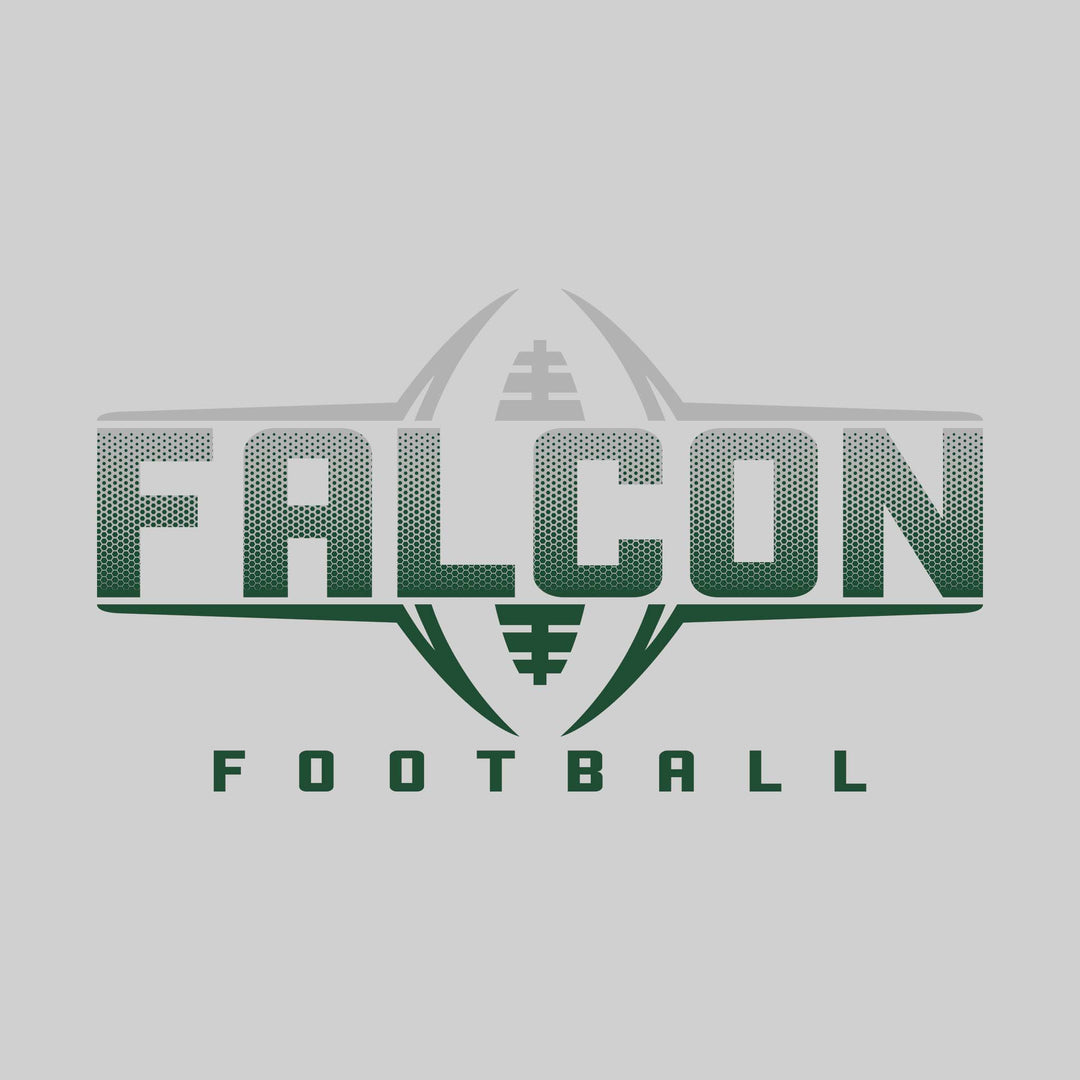 Freeland Falcons - Football - Football Shape Bracketing Mascot Name with Hex Pattern